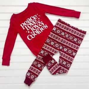 OLD NAVY EUC Christmas Peace Love Joy & Cookies Pajama Set
